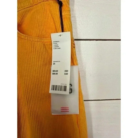 NWT - BDG‎ - Sz 25 Orange Corduroy Boyfriend High Rise Wide Leg Pant - Picture 10 of 15